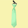 Mint Green Boys Plain Satin Elastic Tie Wedding Necktie 