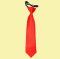 Scarlet Red Boys Plain Satin Elastic Tie Wedding Necktie 