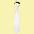 White Boys Plain Satin Elastic Tie Wedding Necktie 