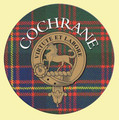Cochrane Clan Crest Tartan Cork Round Clan Badge Coasters Set of 4