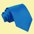 Electric Blue Mens Plain Satin Straight Tie Wedding Necktie