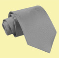 Platinum Grey Mens Plain Satin Straight Tie Wedding Necktie