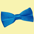 Electric Blue Mens Plain Satin Bow Tie Wedding Necktie