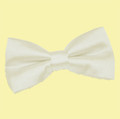 Ivory Mens Plain Satin Bow Tie Wedding Necktie