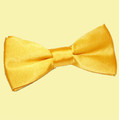 Marigold Yellow Mens Plain Satin Bow Tie Wedding Necktie