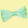 Mint Green Mens Plain Satin Bow Tie Wedding Necktie