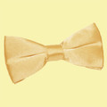 Pale Yellow Mens Plain Satin Bow Tie Wedding Necktie