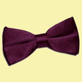 Plum Purple Mens Plain Satin Bow Tie Wedding Necktie