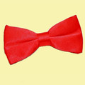 Scarlet Red Mens Plain Satin Bow Tie Wedding Necktie