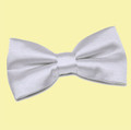 Silver Grey Mens Plain Satin Bow Tie Wedding Necktie