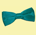 Teal Green Mens Plain Satin Bow Tie Wedding Necktie