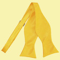 Marigold Yellow Mens Plain Satin Self-Tie Bow Tie Wedding Necktie 
