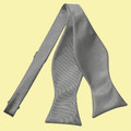 Platinum Grey Mens Plain Satin Self-Tie Bow Tie Wedding Necktie 
