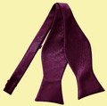 Plum Purple Mens Plain Satin Self-Tie Bow Tie Wedding Necktie 
