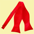 Scarlet Red Mens Plain Satin Self-Tie Bow Tie Wedding Necktie 