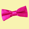 Hot Pink Boys Plain Satin Bow Tie Wedding Neck Bow Tie