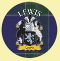 Lewis Coat of Arms Tartan Cork Round Scottish Name Coasters Set of 2