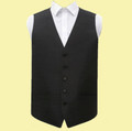 Black Mens Plain Shantung  Wedding Vest Waistcoat 