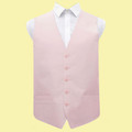 Blush Pink Mens Plain Shantung  Wedding Vest Waistcoat 