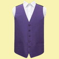 Cadbury Purple Mens Plain Shantung  Wedding Vest Waistcoat 