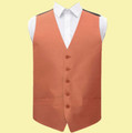 Copper Mens Plain Shantung  Wedding Vest Waistcoat 