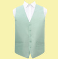 Dusty Green Mens Plain Shantung  Wedding Vest Waistcoat 