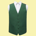 Emerald Green Mens Plain Shantung  Wedding Vest Waistcoat 