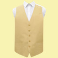 Gold Mens Plain Shantung  Wedding Vest Waistcoat 