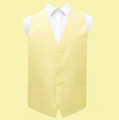 Lemon Yellow Mens Plain Shantung  Wedding Vest Waistcoat 