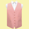 Peach Pink Mens Plain Shantung  Wedding Vest Waistcoat 