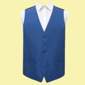 Royal Blue Mens Plain Shantung  Wedding Vest Waistcoat 