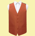 Rust Mens Plain Shantung  Wedding Vest Waistcoat 