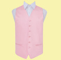 Baby Pink Mens Plain Satin Wedding Vest Waistcoat 