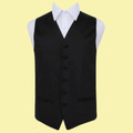 Black Mens Plain Satin Wedding Vest Waistcoat 