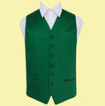 Emerald Green Mens Plain Satin Wedding Vest Waistcoat 