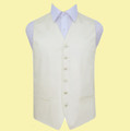 Ivory Mens Plain Satin Wedding Vest Waistcoat 