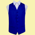 Royal Blue Mens Plain Satin Wedding Vest Waistcoat 