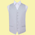 Silver Grey Mens Plain Satin Wedding Vest Waistcoat 