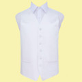 White Mens Plain Satin Wedding Vest Waistcoat 