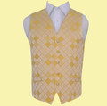 Sunshine Gold Mens Diamond Pattern Microfibre Wedding Vest Waistcoat 