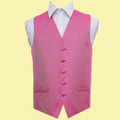 Fuchsia Pink Mens Greek Key Pattern Microfibre Wedding Vest Waistcoat 
