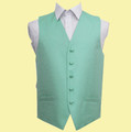 Mint Green Mens Greek Key Pattern Microfibre Wedding Vest Waistcoat 