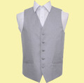 Silver Grey Mens Greek Key Pattern Microfibre Wedding Vest Waistcoat 