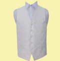 Ivory Mens Paisley Pattern Microfibre Wedding Vest Waistcoat 