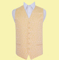 Gold Mens Swirl Pattern Microfibre Wedding Vest Waistcoat 