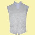 Ivory Mens Swirl Pattern Microfibre Wedding Vest Waistcoat 