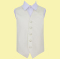 Ivory Boys Plain Satin Wedding Vest Waistcoat 