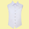 White Boys Plain Satin Wedding Vest Waistcoat 