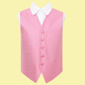 Baby Pink Boys Greek Key Pattern Microfibre Wedding Vest Waistcoat 