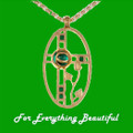Mackintosh Rose Oval Emerald Antiqued Gold Plated Pendant